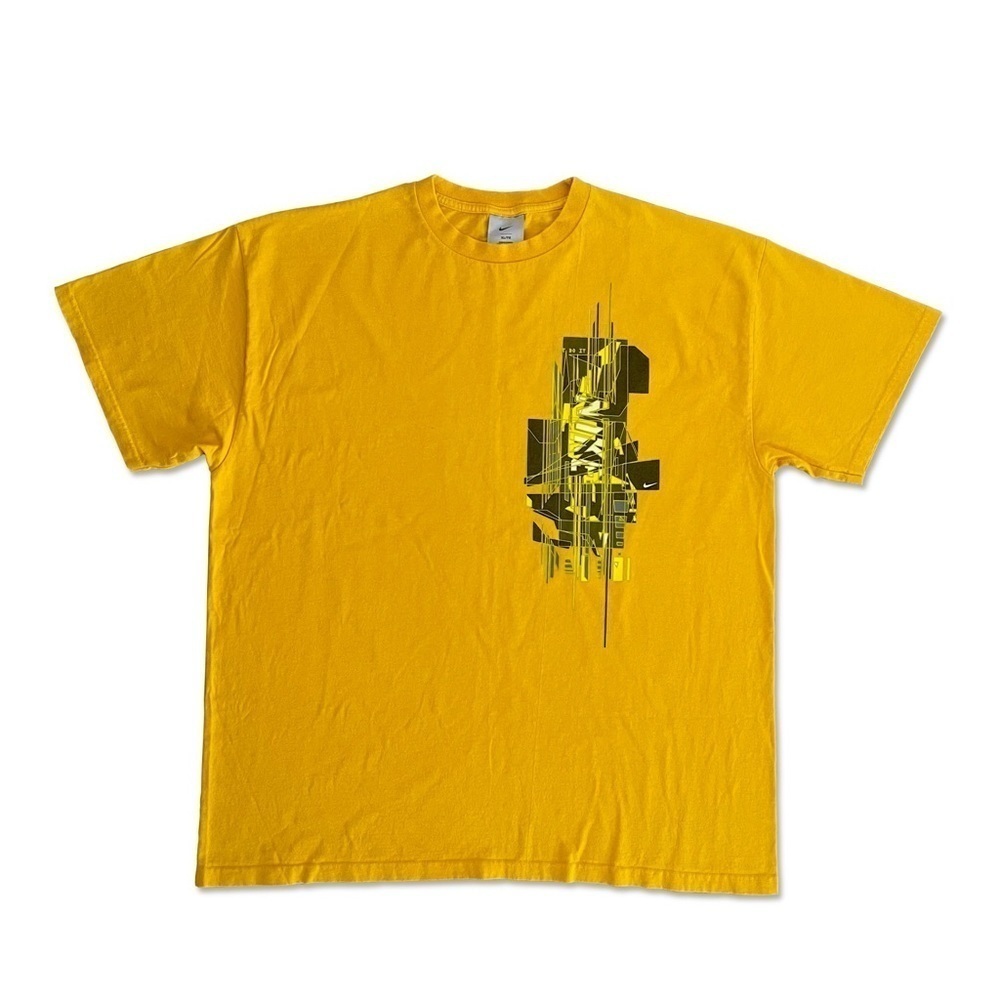 Vintage Y2K Nike Just Do It Abstract Art Graphic T-Shirt Yellow XL